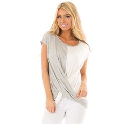 Saison T-shirt à manches courtes en vrac bicolore à manches courtess européennes et américaines - Newchic - Modalova