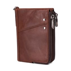 RFID hommes en cuir véritable 10 fente pour carte portefeuille double fermeture éclair porte-monnaie - Newchic - Modalova