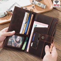S en cuir véritable fentes multi-cartes pince à billets carte SIM multifonction passeport livre portefeuille sac à main - Newchic - Modalova
