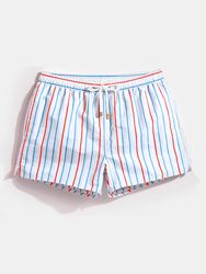 Short de bain à rayures avec cordon de serrage à séchage rapide Mini short de course à pied avec doublure - Newchic - Modalova