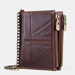 S Zippper en cuir véritable RFID 9 fentes pour cartes antivol portefeuille court sac à main - Newchic - Modalova