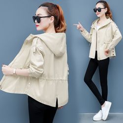 Manteau court décontracté à capuche en vrac à la taille sauvage pour s - Newchic - Modalova