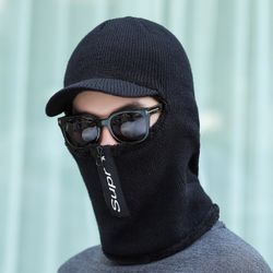 Bonnet tricoté pour homme, écharpe zippée et chaude, ensemble de chapeaux, écharpe en laine, écharpe - Newchic - Modalova