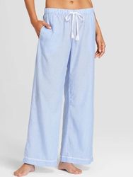 Plus taille pyjama pantalons rayé coton taille élastique bleu vêtements de nuit en bas - Newchic - Modalova