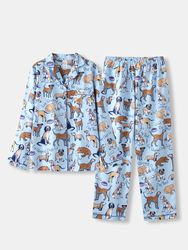 Les pyjamas de coton de s définissent les vêtements de nuit animaux d'impression de chiens pour le ressort - Newchic - Modalova