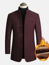 Mélanges de laines Trench-coats décontractés doublés en polaire Vestes en laine chaude - Newchic - Modalova
