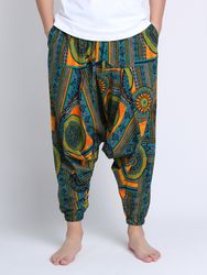 Pantalon sarouel en vrac 100% coton style ethnique imprimé vintage taille élastique - Newchic - Modalova