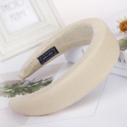 Bandeau en soie éponge de couleur unie Accessoires pour cheveux Bijoux fabriqués à la main - Newchic - Modalova