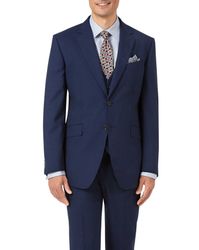 Indigo Slim Fit Panama Puppytooth Business Suit Wool Jacket Size 38 Short by - Charles Tyrwhitt - Modalova