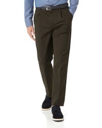 Classic Fit Single Pleat Non-Iron Cotton Chino Trousers Size W34 L32 by - Charles Tyrwhitt - Modalova