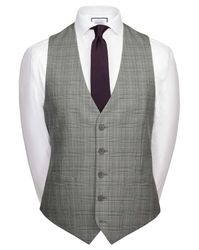 Prince Of Wales Adjustable Fit Panama Business Suit Wool Waistcoat Size w36 by - Charles Tyrwhitt - Modalova