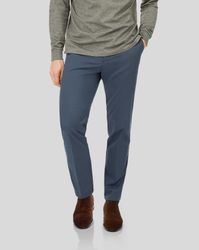 Smart Non-Iron Cotton Chino Trousers - Airforce Size W30 L30 by - Charles Tyrwhitt - Modalova