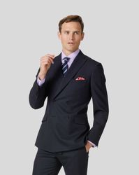 Business Suit Double Breasted Wool Jacket - Midnight Size 44R Regular by - Charles Tyrwhitt - Modalova