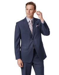 Mid Classic Fit Twill Business Suit Wool Jacket Size 38 Short by - Charles Tyrwhitt - Modalova