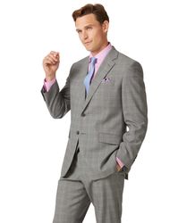 Prince Of Wales Classic Fit Panama Business Suit Wool Jacket Size 38 Regular by - Charles Tyrwhitt - Modalova