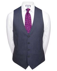 Airforce Stripe Slim Fit Panama Business Suit Wool Waistcoat Size w36 by - Charles Tyrwhitt - Modalova