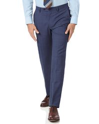 Airforce Slim Fit Panama Check Business Suit Trousers Size W34 L38 by - Charles Tyrwhitt - Modalova