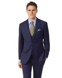 Slim Fit Twill Stripe Business Suit Wool Jacket Size 36 Short by - Charles Tyrwhitt - Modalova