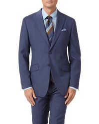 Airforce Slim Fit Panama Check Business Suit Wool Jacket Size 40 Short by - Charles Tyrwhitt - Modalova