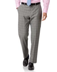 Prince Of Wales Classic Fit Panama Business Suit Trousers Size W38 L32 by - Charles Tyrwhitt - Modalova
