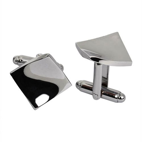 WSC Hommes Argent Bouton De Manchette Forme Géométrique Lisse Métal Dessin Boutons De Manchette Chemise Accessoires - Newchic - Modalova