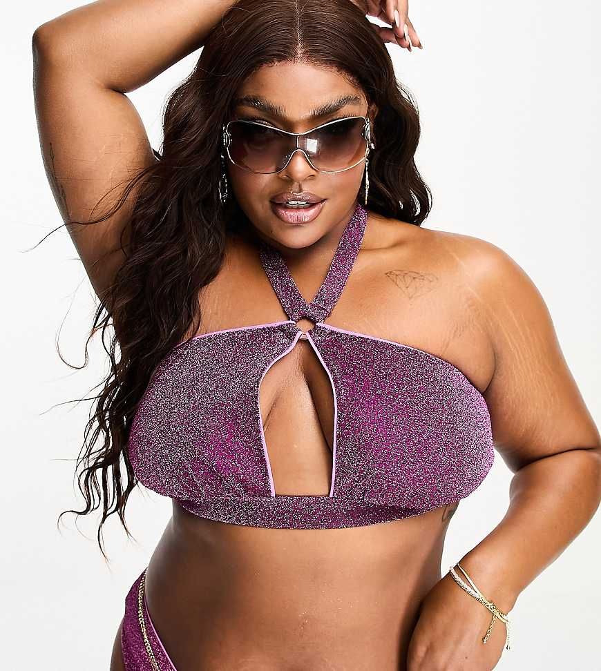 ASOS DESIGN Curve Mix and Match Haut de bikini pailleté Modalova