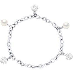 Bracelet Breloques ajustable 5 Véritables Perles de Culture et Cristal - ARGENT 925 - JENNIFER - LOVA - LOLA VAN DER KEEN - Modalova