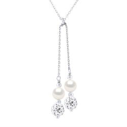 Collier DUO Cristal et Véritables Perles de Culture - ARGENT 925 - LOVA PERLA - LOVA - LOLA VAN DER KEEN - Modalova