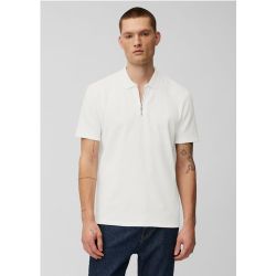 Polo Regular gaufré à manches courtes et à zip en coton biologique - MARC O’POLO DENIM - Modalova