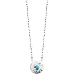 Collier fantaisie martelé orné d'une pierre bleu turquoise KENZA - Bijoux Privés Discovery - BIJOUX PRIVES DISCOVERY - Modalova