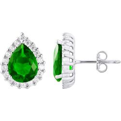 Boucles d'Oreilles Joaillerie Cristal Prestige EMERAUDE - ARGENT 925 - DUCHESSE - LOVA - LOLA VAN DER KEEN - Modalova
