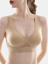 S Plus taille soutien-gorge de sport sans fil respirant plaine antichoc confortable pour Yoga course - Newchic - Modalova