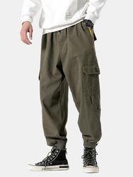 Taille élastique ample à poches multiples avec cordon de serrage à la cheville Longueur Pantalon cargo - Newchic - Modalova