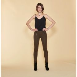 Promo : Tregging large taille élastique zips fantaisie et poches dos - kaki foncé - 3 SUISSES - Modalova