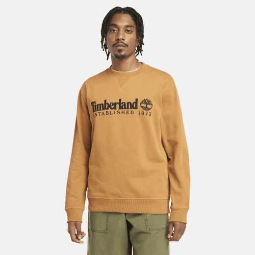 Sweat à col rond et logo brodé Established 1973 en jaune, , jaune, Taille: 3XL - Timberland - Modalova