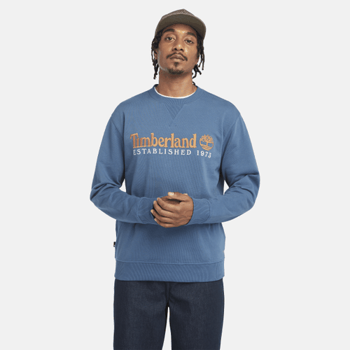 Sweat à col rond et logo brodé Established 1973 en bleu foncé, , bleu, Taille: L - Timberland - Modalova