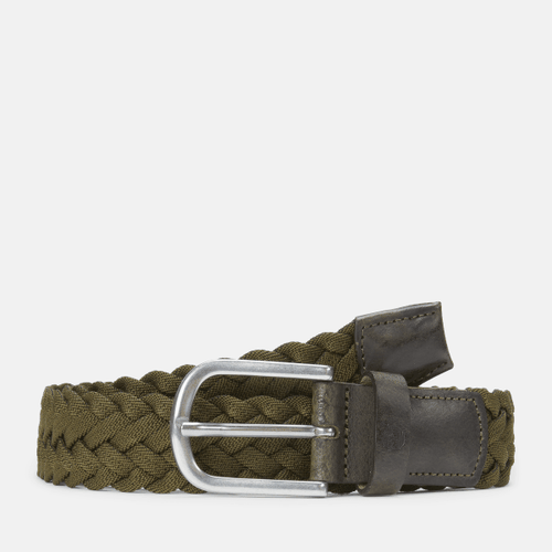 Ceinture tressée de 35 mm avec détails en cuir en vert, , vert, Taille: L - Timberland - Modalova