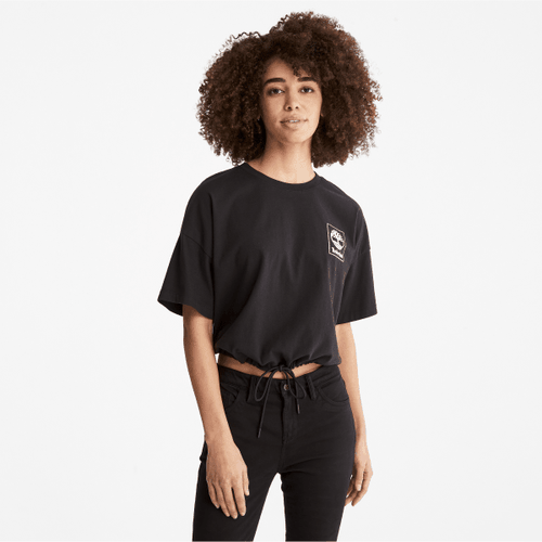 T-shirt court avec cordon de serrage à l'ourlet en noir, , noir, Taille: XL - Timberland - Modalova