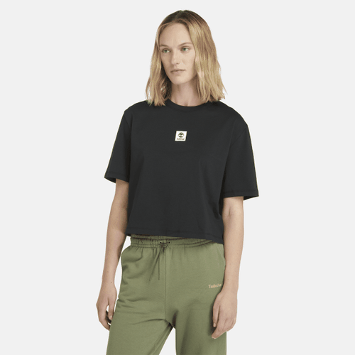 T-shirt à logo et manches courtes Stack en noir, , noir, Taille: L - Timberland - Modalova