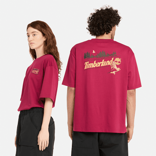 T-shirt graphique à manches courtes unisexe en rouge foncé, rouge, Taille: 3XL - Timberland - Modalova