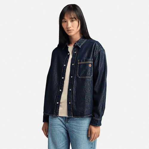 Chemise en denim Essential avec technologie Refibra en bleu foncé, , bleu, Taille: L - Timberland - Modalova