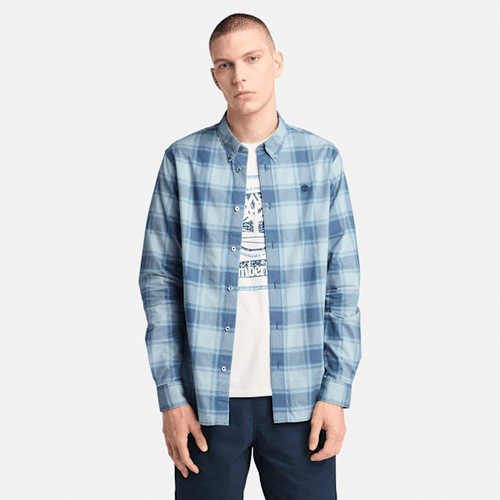 Chemise à carreaux en popeline en bleu marine, , bleu marine, Taille: 3XL - Timberland - Modalova