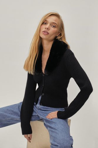 Petite - Gilet En Maille À Col En Fausse Fourrure - - S - Nasty Gal - Modalova