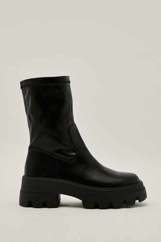 Botte Chaussette En Pu - Noir - 40 - Nasty Gal - Modalova