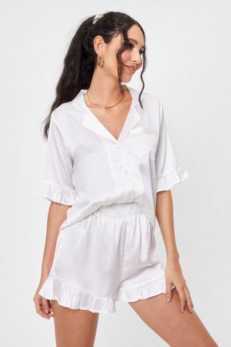 Pyjashort Satiné À Ourlets Volantés - - 34 - Nasty Gal - Modalova