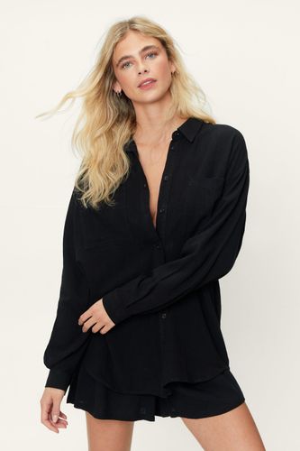 Chemise En Lin Oversize À Boutons - - 32 - Nasty Gal - Modalova