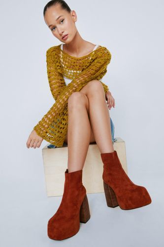Bottines En Suédine À Talon Plateforme - - 36 - Nasty Gal - Modalova