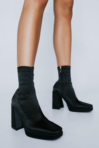 Bottines Chaussettes Satinées À Bout Carré - - 36 - Nasty Gal - Modalova