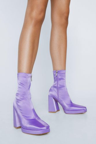 Bottines Chaussettes Satinées À Bout Carré - - 36 - Nasty Gal - Modalova