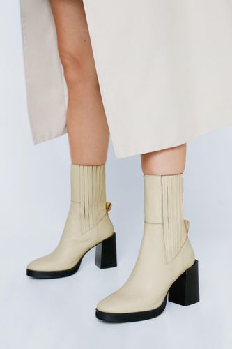 Bottines En Cuir Véritable À Talon Plateforme - - 36 - Nasty Gal - Modalova